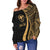 Hawaii Custom Personalised Women's Off Shoulder Sweater - Gold Polynesian Tentacle Tribal Pattern - Polynesian Pride