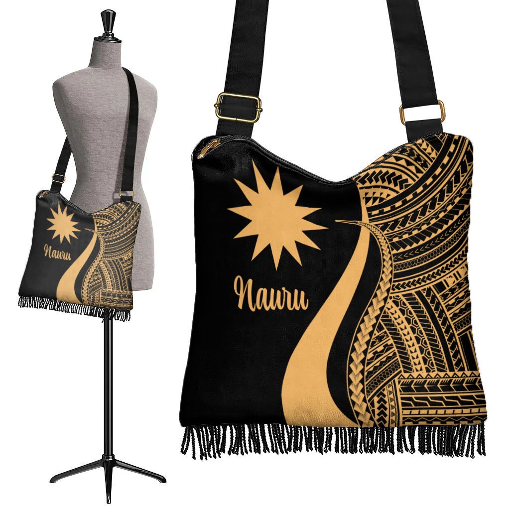 Nauru Boho Handbag - Gold Polynesian Tentacle Tribal Pattern - Polynesian Pride