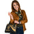 Fiji Custom Personalised Shoulder Handbag - Gold Polynesian Tentacle Tribal Pattern - Polynesian Pride