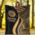 American Samoa Premium Blanket - Gold Polynesian Tentacle Tribal Pattern - Polynesian Pride