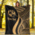 Tonga Custom Personalised Premium Blanket - Gold Polynesian Tentacle Tribal Pattern - Polynesian Pride