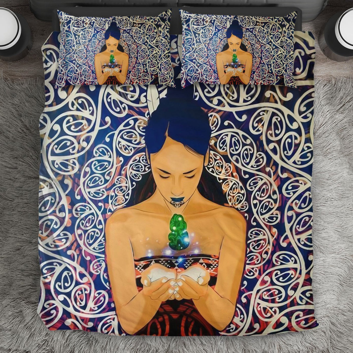 Maori Goddesses With Hei Tiki Bedding Set - Polynesian Pride