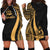 Vanuatu Women's Hoodie Dress - Gold Polynesian Tentacle Tribal Pattern Gold - Polynesian Pride