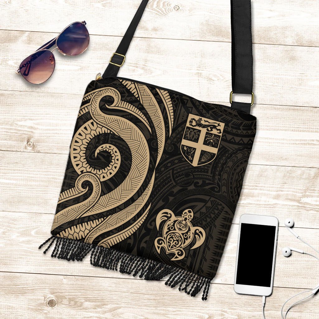 Fiji Boho Handbag - Gold Tentacle Turtle Boho Handbag One Size Gold - Polynesian Pride