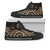 Marshall Islands High Top Shoes - Gold Tentacle Turtle Crest Unisex Black - Polynesian Pride