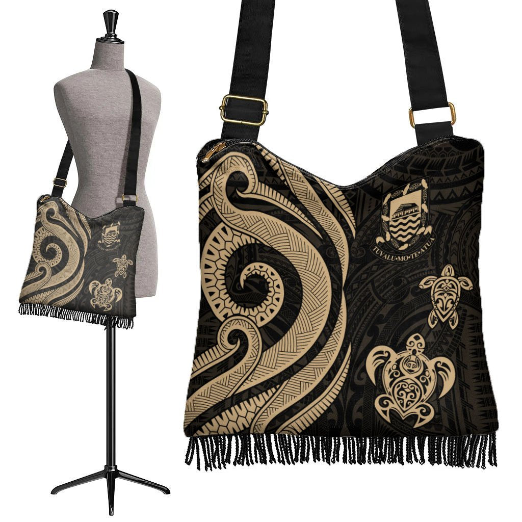 Tuvalu Boho Handbag - Gold Tentacle Turtle - Polynesian Pride