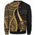 Palau Custom Personalised Sweatshirt - Gold Polynesian Tentacle Tribal Pattern Crest - Polynesian Pride