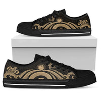Northern Mariana Islands Low Top Canvas Shoes - Gold Tentacle Turtle - Polynesian Pride