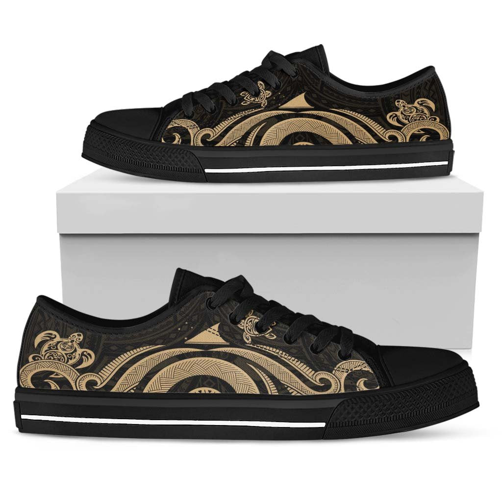 Tokelau Low Top Canvas Shoes - Gold Tentacle Turtle - Polynesian Pride