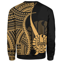 Tahiti Custom Personalised Sweatshirt - Gold Polynesian Tentacle Tribal Pattern - Polynesian Pride