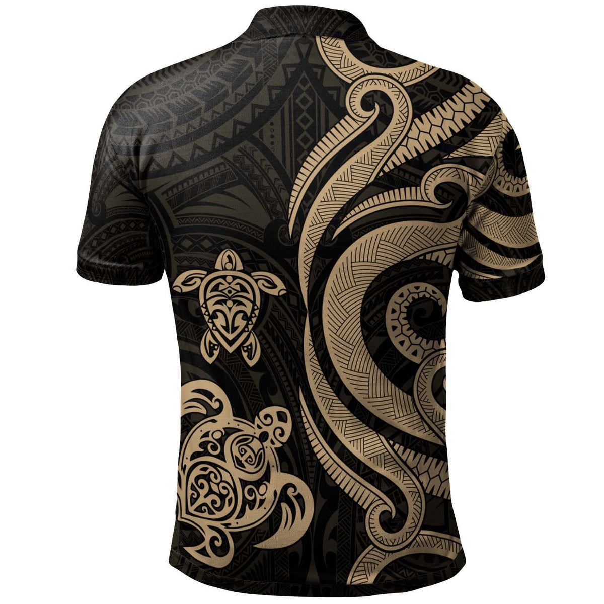 Palau Polo Shirt Gold Tentacle Turtle - Polynesian Pride