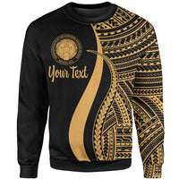 Northern Mariana Islands Custom Personalised Sweatshirt - Gold Polynesian Tentacle Tribal Pattern Unisex Gold - Polynesian Pride