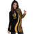 Tahiti Women's Hoodie Dress - Gold Polynesian Tentacle Tribal Pattern - Polynesian Pride