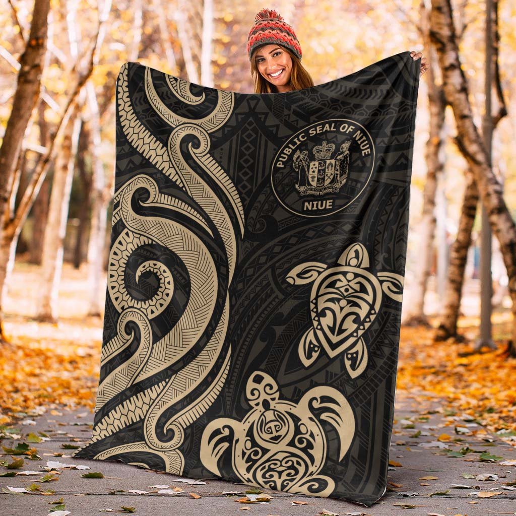 Niue Premium Blanket - Gold Tentacle Turtle - Polynesian Pride