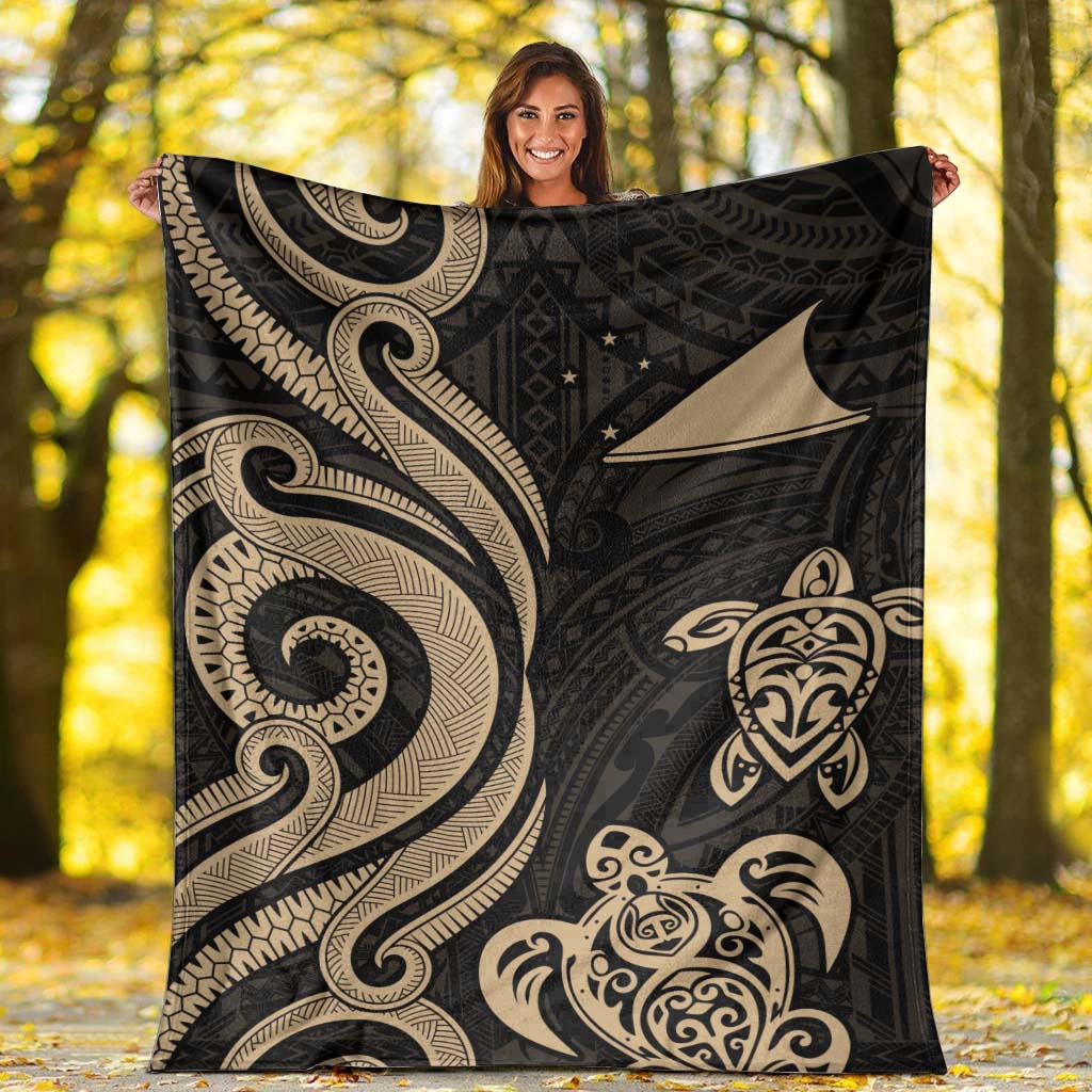 Tokelau Premium Blanket - Gold Tentacle Turtle - Polynesian Pride