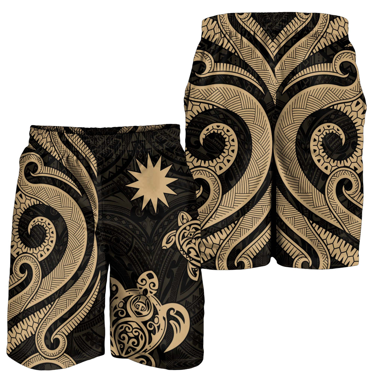 Nauru Men's Short - Gold Tentacle Turtle - Polynesian Pride