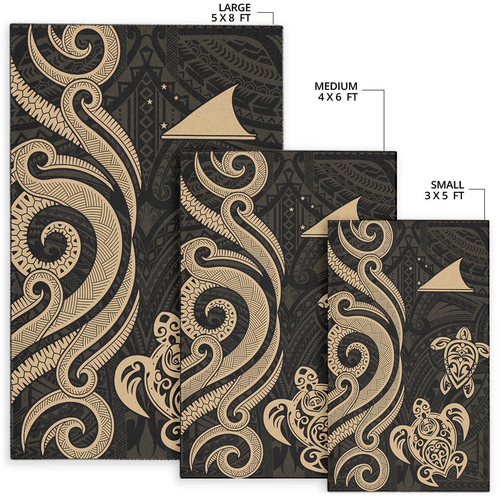 Tokelau Area Rug - Gold Tentacle Turtle - Polynesian Pride