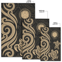 Northern Mariana Islands Area Rug - Gold Tentacle Turtle - Polynesian Pride