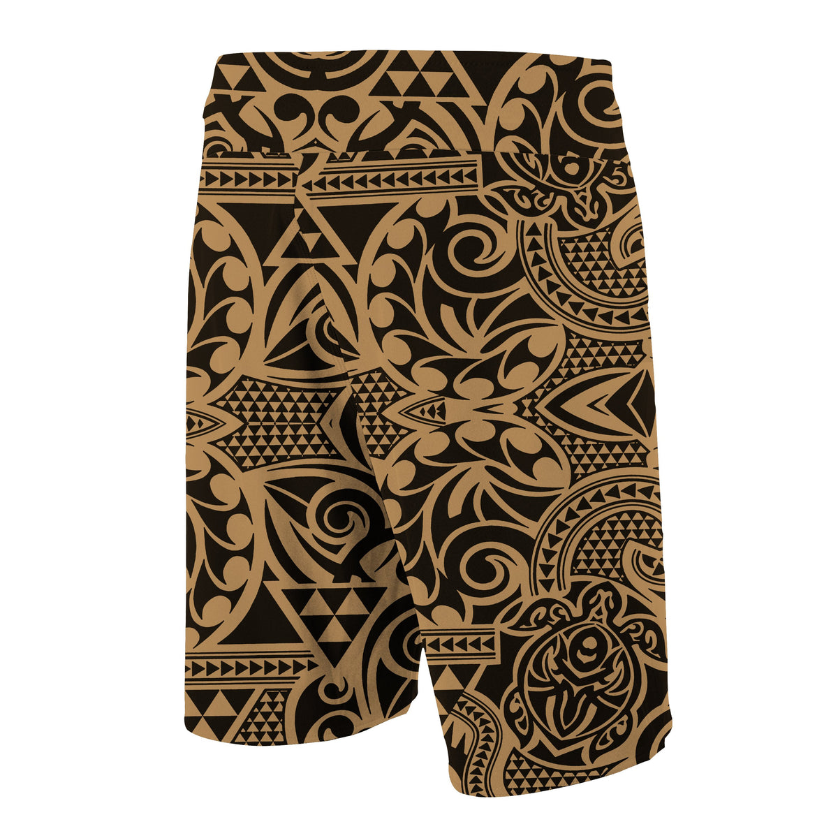 Hawaii Polynesian Tribal Turtle Board Shorts Gold - Polynesian Pride