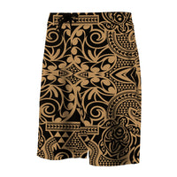 Hawaii Polynesian Tribal Turtle Board Shorts Gold - Polynesian Pride