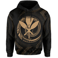 Polynesian Kanaka Shaka Map of Hawaii Hoodie Gold - Polynesian Pride