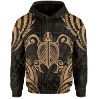 Polynesian Turtle Kanaka Maoli Hawaii Hoodie Gold - Polynesian Pride