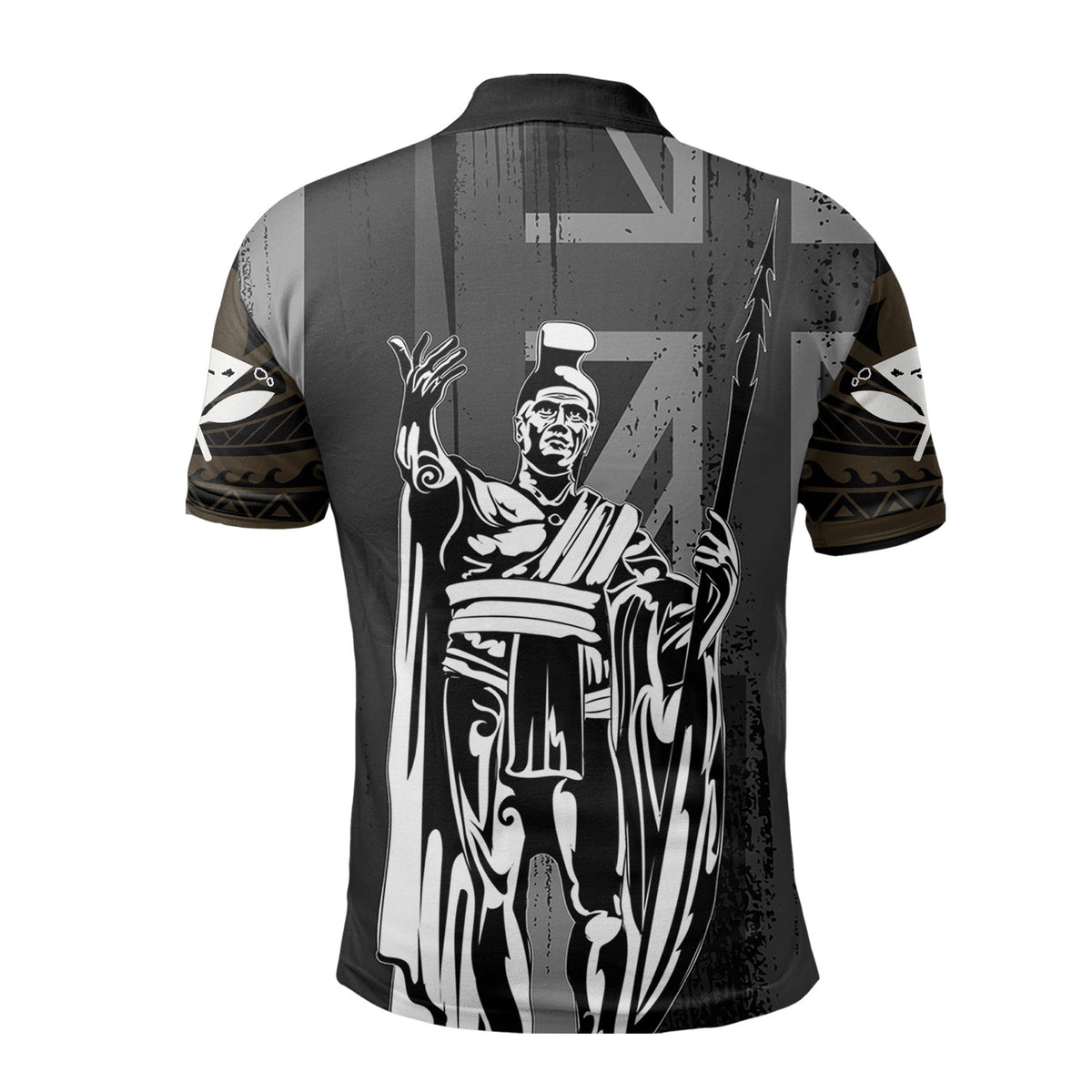 Hawaii King Flag Polynesian Polo Shirt Gold - Polynesian Pride