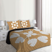 Hawaiian Royal PatternQuilt Bed Set - Gold - D3 Style - Polynesian Pride