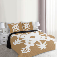 Hawaiian Royal Pattern Quilt Bed Set - Gold - L2 Style - AH - Polynesian Pride