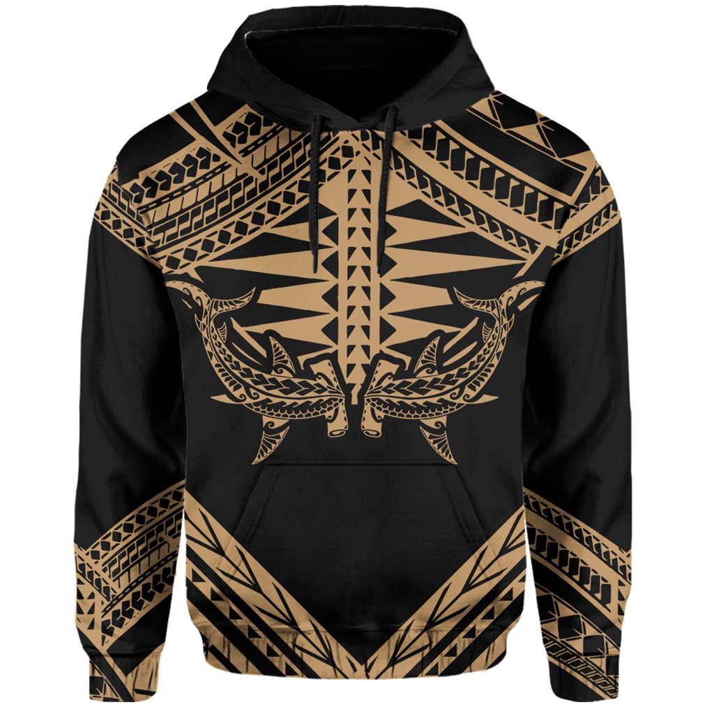 Hawaii Shark Polynesian Kanaka Gold Hoodie Candy Style - Polynesian Pride