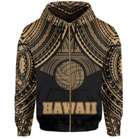 Polynesian Volleyball Hawaii Zip Hoodie Gold - Polynesian Pride