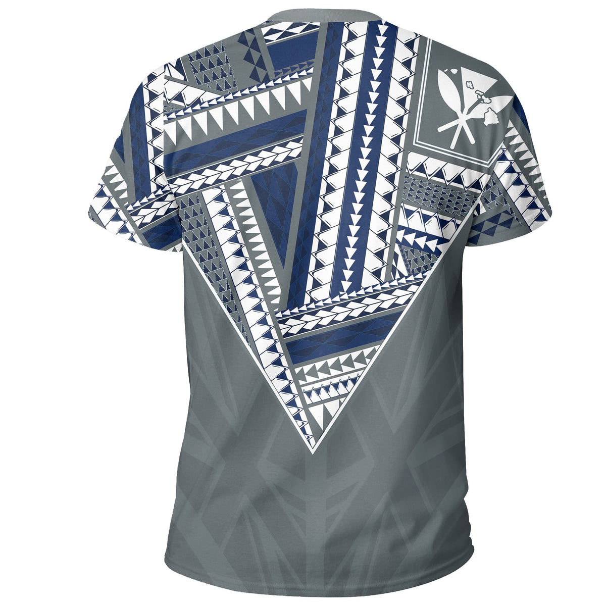 Hawaii T Shirt Football Jersey Style Grey and White - Polynesian Pride