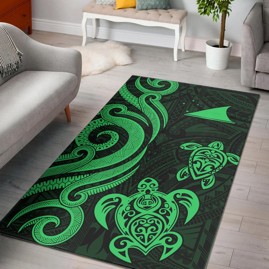 Tokelau Area Rug - Green Tentacle Turtle Green - Polynesian Pride