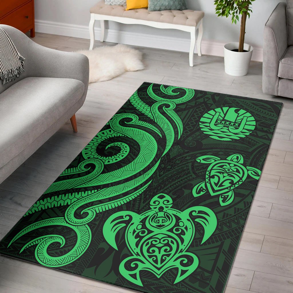 Tahiti Area Rug - Green Tentacle Turtle Green - Polynesian Pride