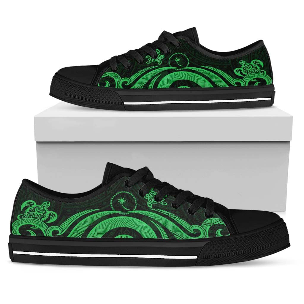 Chuuk Low Top Canvas Shoes - Green Tentacle Turtle White - Polynesian Pride