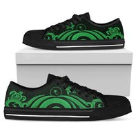 Chuuk Low Top Canvas Shoes - Green Tentacle Turtle White - Polynesian Pride