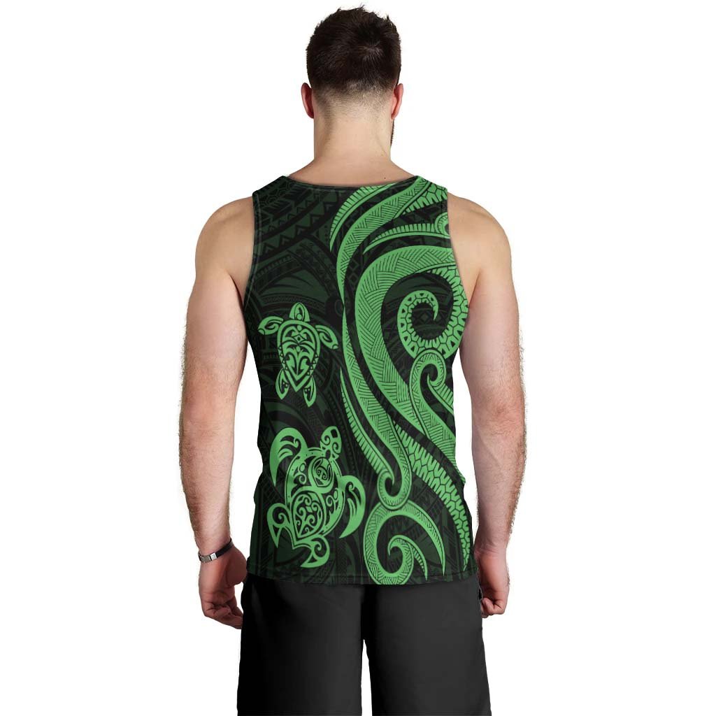 Fiji Men's Tank Top - Green Tentacle Turtle Crest - Polynesian Pride