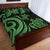 Fiji Quilt Bed Set - Green Tentacle Turtle Crest - Polynesian Pride