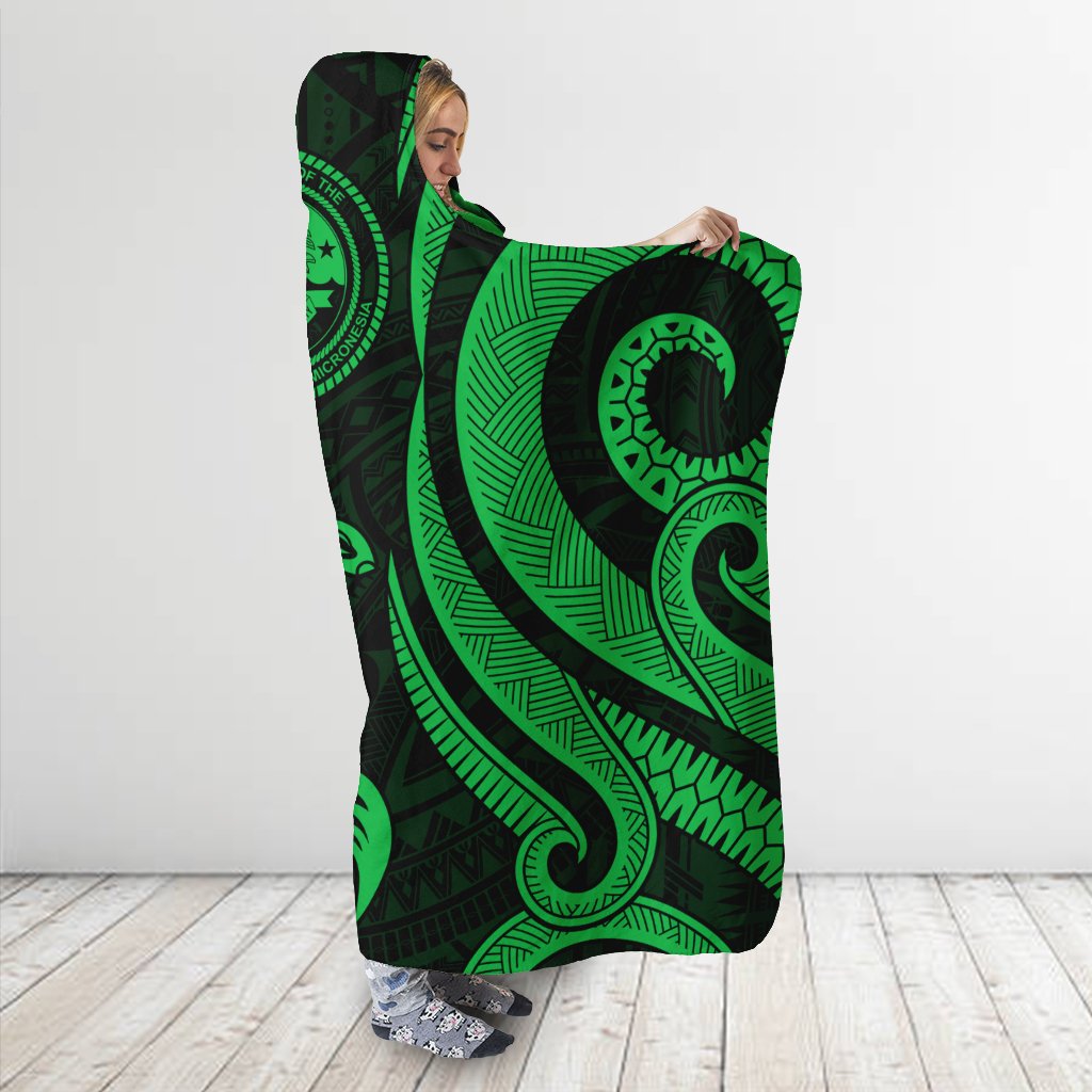 Federated States of Micronesia Hooded Blanket - Green Tentacle Turtle - Polynesian Pride