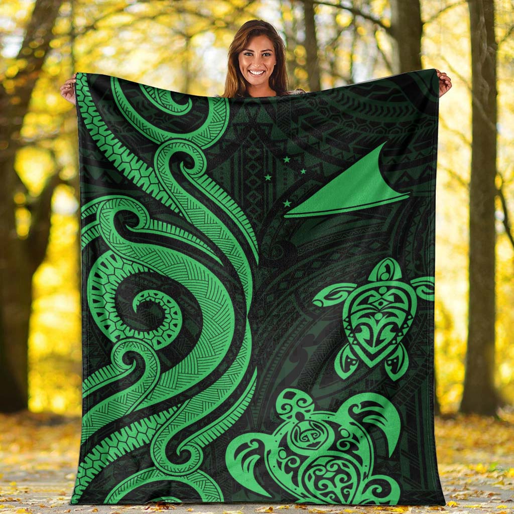 Tokelau Premium Blanket - Green Tentacle Turtle - Polynesian Pride