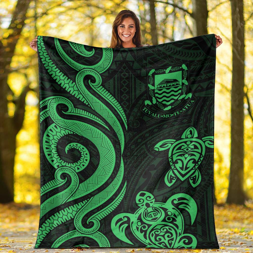 Tuvalu Premium Blanket - Green Tentacle Turtle - Polynesian Pride