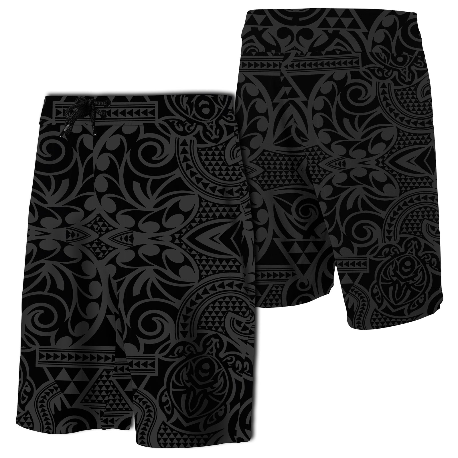 Hawaii Polynesian Tribal Turtle Board Shorts Grey Men Grey - Polynesian Pride
