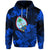 Custom Guam Polynesian Hoodie Tropical Flowers Blue LT8 Hoodie Blue - Polynesian Pride