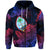 Custom Guam Polynesian Hoodie Tropical Flowers Gradient Vibes LT8 Zip Hoodie Blue - Polynesian Pride