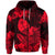 Custom Guam Polynesian Hoodie Tropical Flowers Red LT8 Zip Hoodie Red - Polynesian Pride