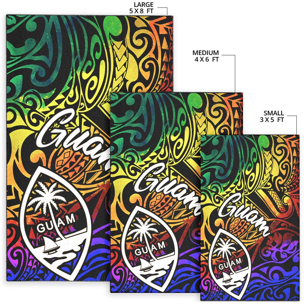 Guam Area Rug - Rainbow Polynesian Pattern - Polynesian Pride