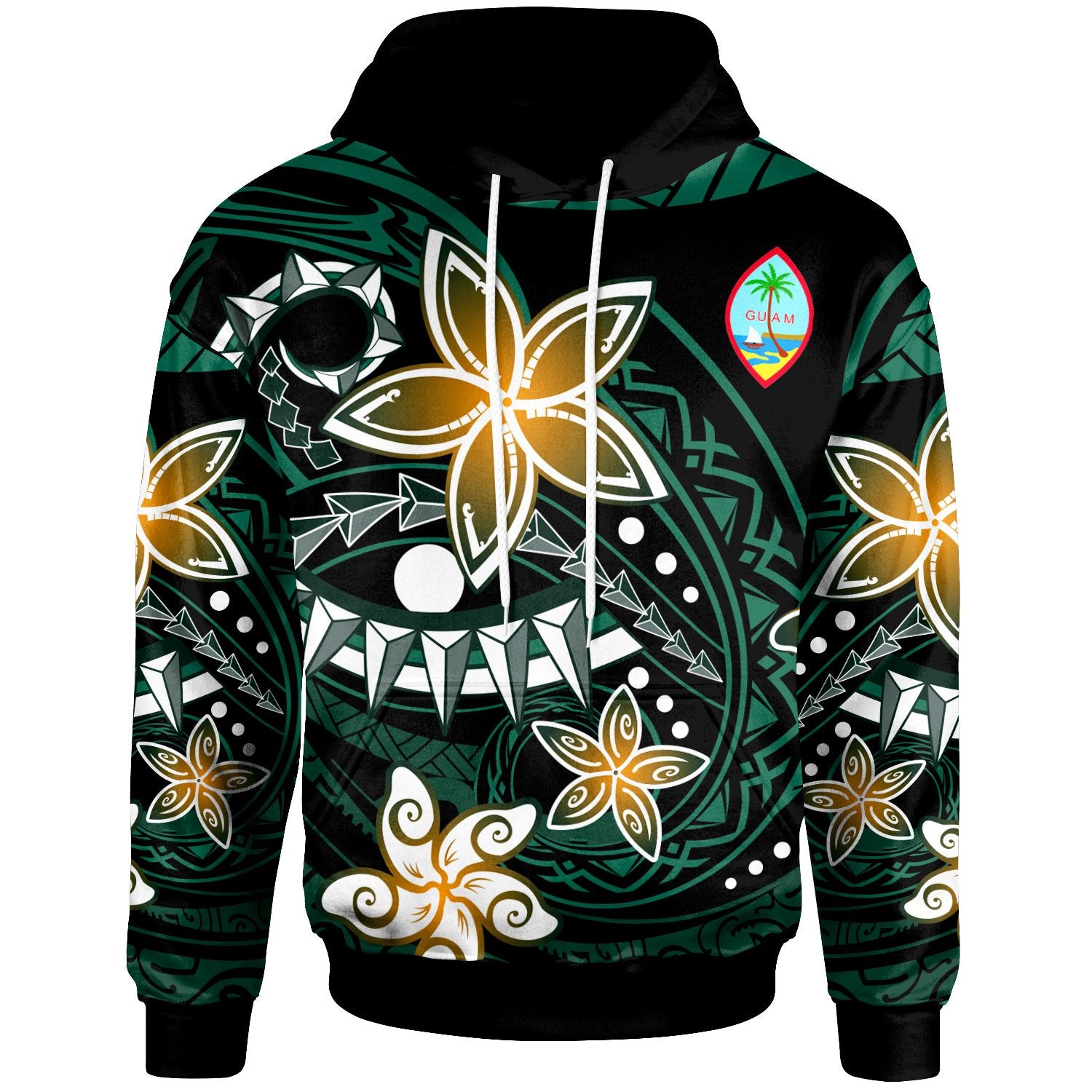 Guam Hoodie Spring Style Black Color Unisex Black - Polynesian Pride