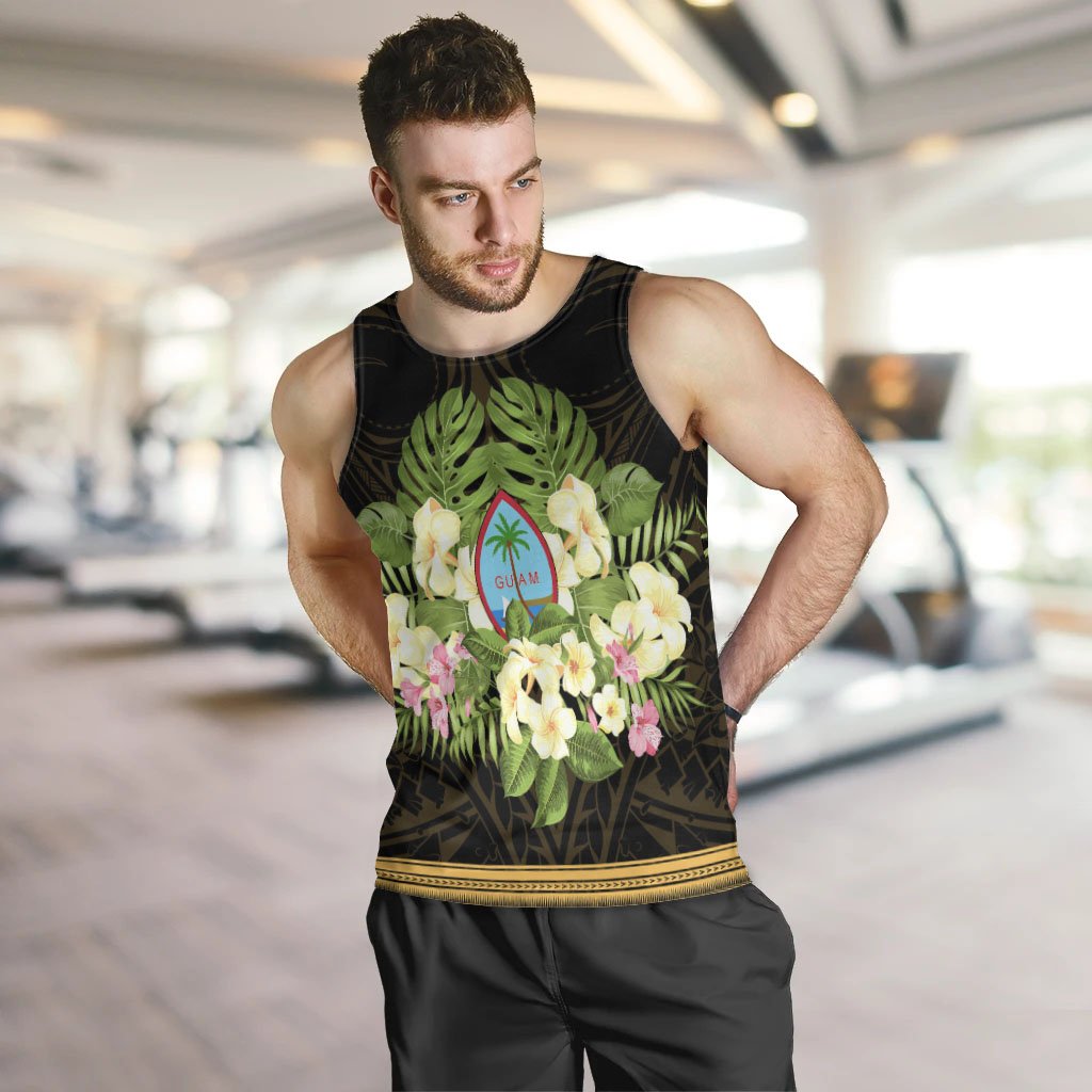 Guam Men's Tank Top - Polynesian Gold Patterns Collection - Polynesian Pride