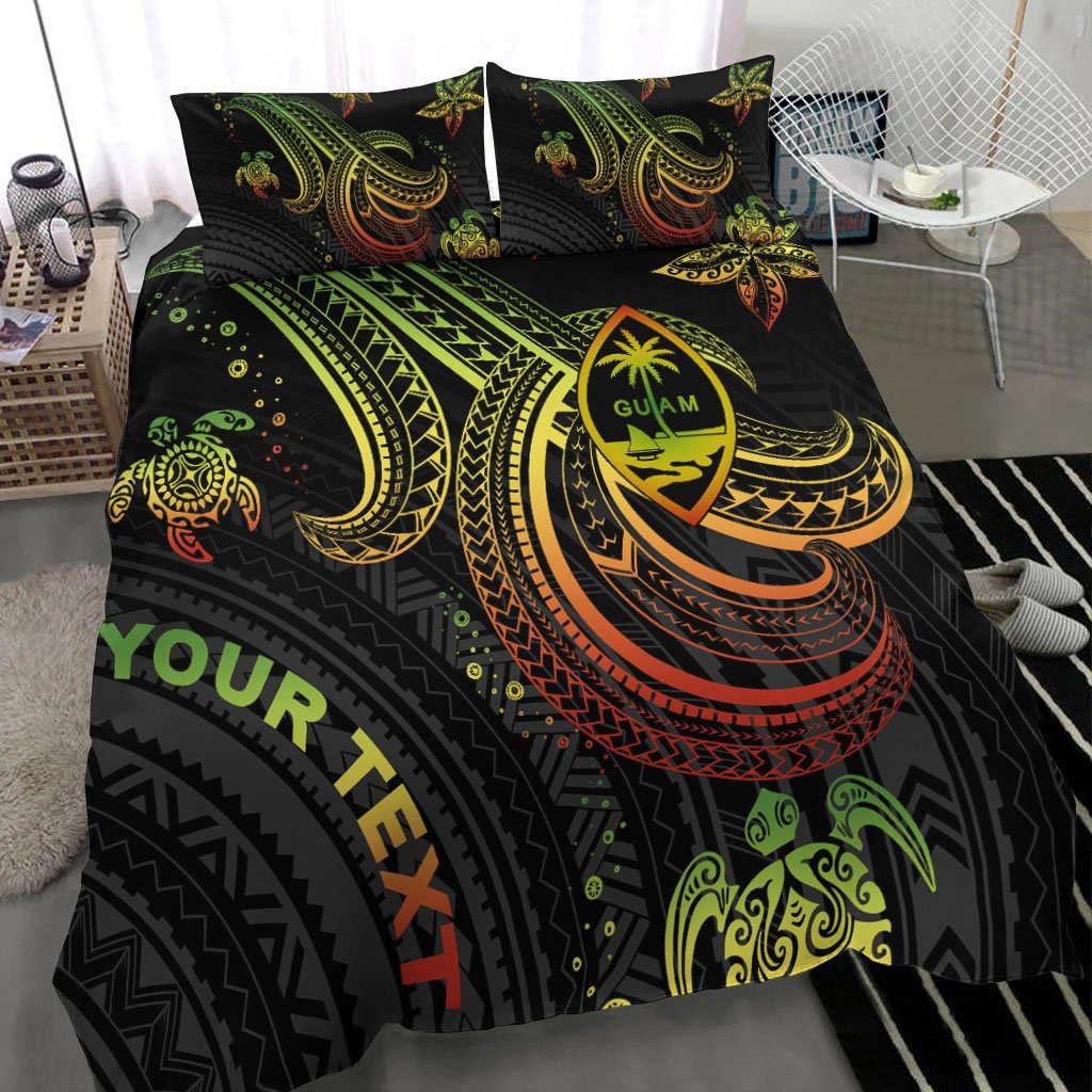 Guam Custom Personalised Bedding Set - Reggae Turtle - Polynesian Pride