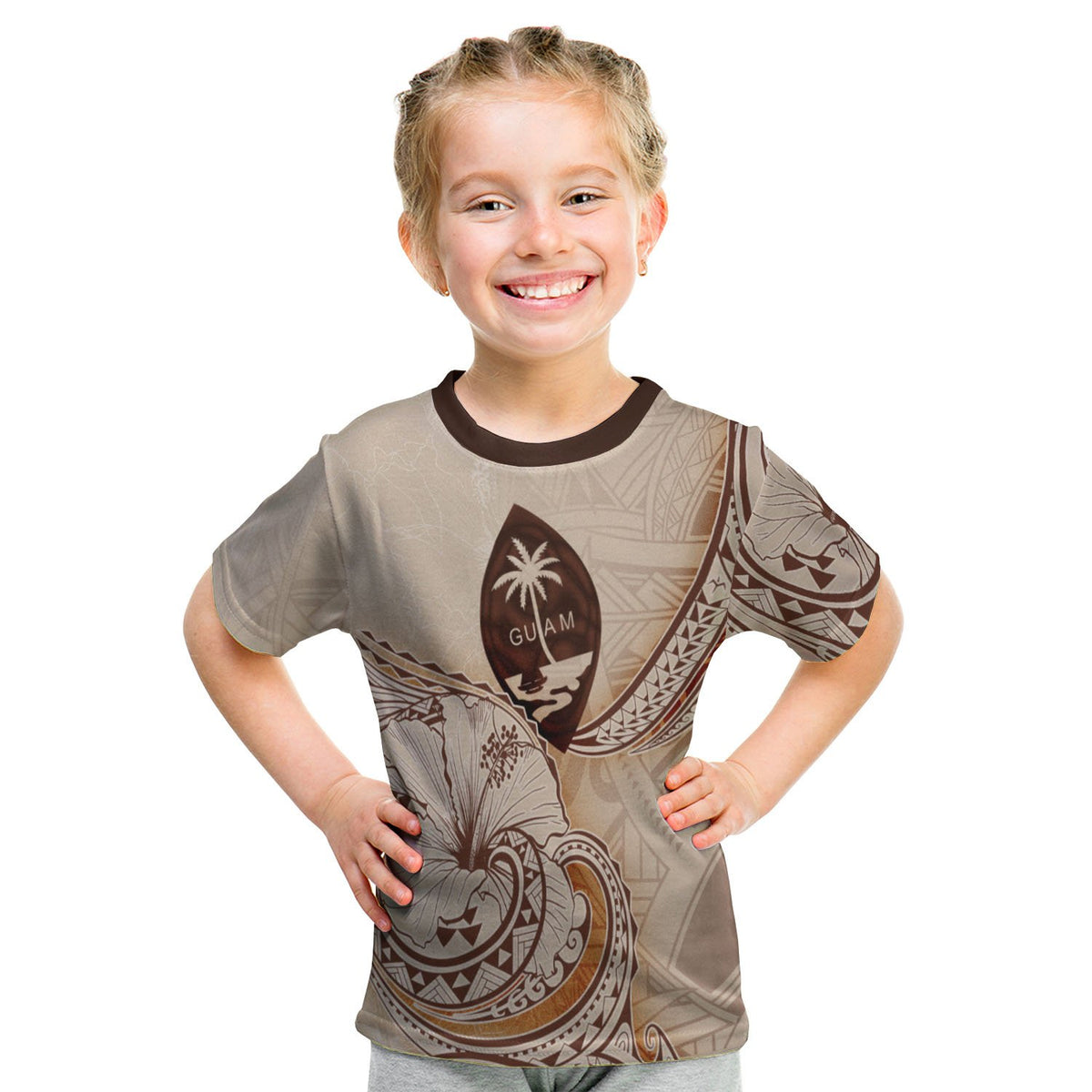 Guam T Shirt Hibiscus Flowers Vintage Style - Polynesian Pride